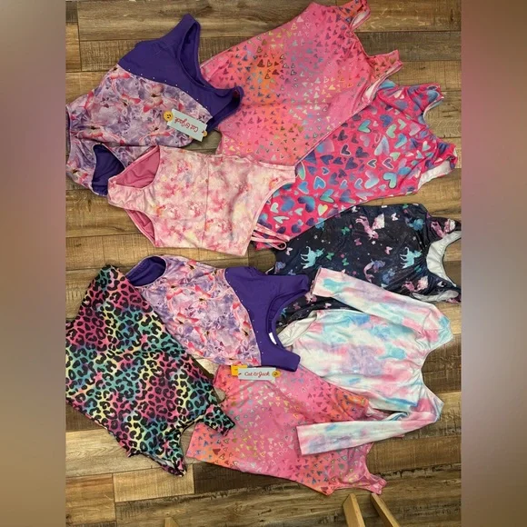 Colorful Girls' Gymnastics Leotards Set - Picture 1 of 1